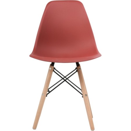 Plastic chair EAMES Massive Buk/Metal/Plastic, natural/burgundy 46x52x83 cm-3
