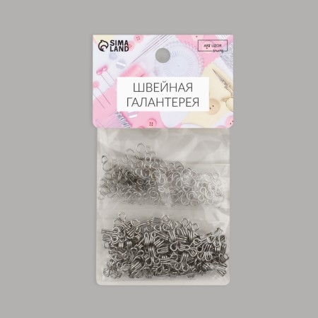 Sewing hook No. 1, 12 × 7 mm, 100 pcs, silver color-1