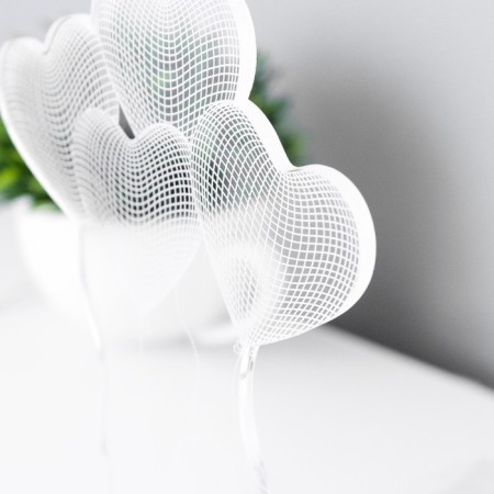 Sensor lamp "Four hearts" LED 7 USB colors/from BAT. White Risalux-9