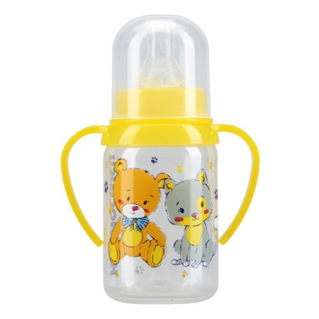 A bottle for feeding with handles, 125 ml, from 6 months., Mix color-4