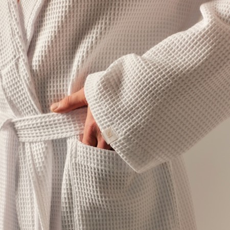 Wafel dressing gown Male SL Home: Basic "Blanc de Blanc", size XL, 100% cotton, 300 g/m2-4