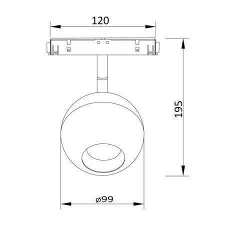 Technical TR028-2-15W3K-B BALL, 134X215 mm, LED, 15W, 800lm, 3000k, Black Color Black-3