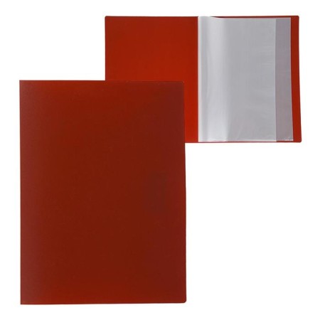Folder with 20 A4 inserts, 500 μm, calligrata, texture "sand", red