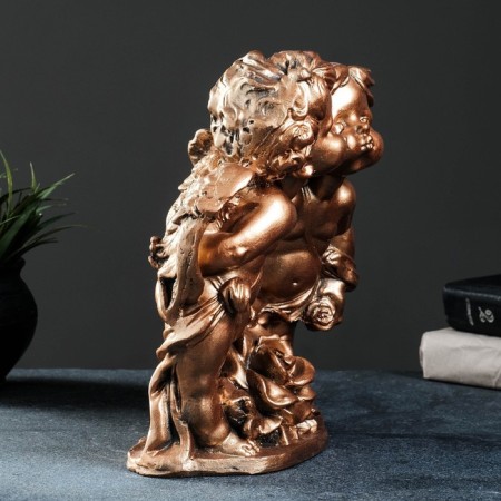Figure "Angel and Fairy with Rose" Bronze 24x12x26cm-1