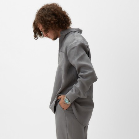 Men's shirt with long sleeve MIST R.50, Gray-2