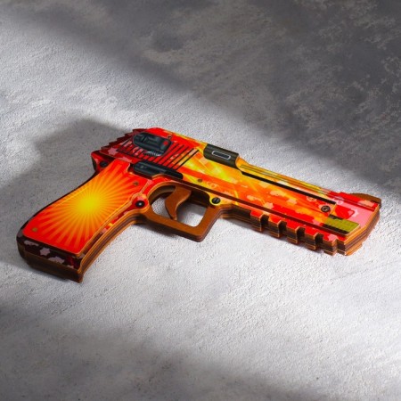 Wooden souvenir "Pistol-Razinokota" Orange-1
