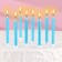 Set of candles for the Manhattan cake, 9 cm, 8 pcs, 24 minutes, blue metallic