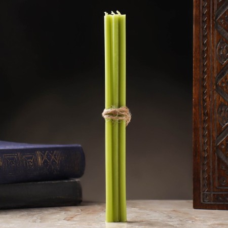 Ritual candles, 15 cm, 5 pieces, green