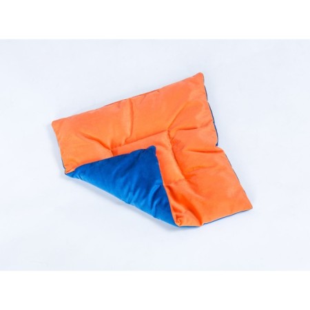 Pillow for a square chair 45x45cm, height 5cm, blue velor, orange, synthet. fiber-1