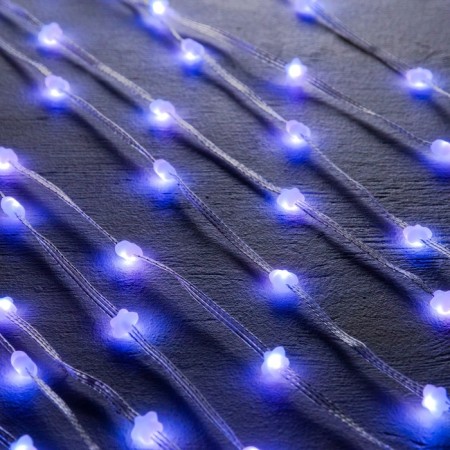Smart garland “thread” 5 m dews with nozzles “stars”, IP20, silver thread, 50 LED, remote control, application, glow RGB, USB-3