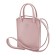 Bag women, genuine leather, pink 20x15x5 cm