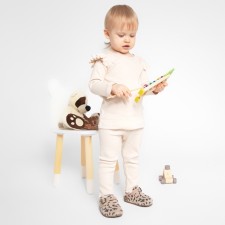 The set (longshit and trousers) for Minaku girl, the color is light beige, height 68-74 cm