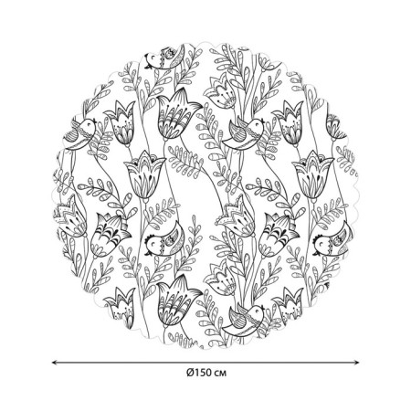 The tablecloth “Birds of Low”, round, Saten, d = 150 cm-1