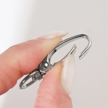 Metal carbine, 38 × 12 mm / 9 × 1.5 mm, silver color-2