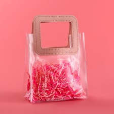 Gift package from PVC, pink, 20 x 18 x 10 cm