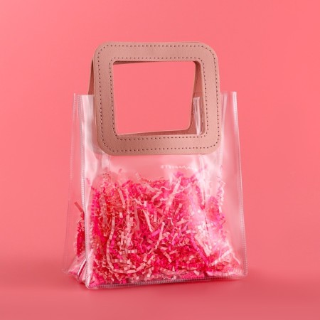 Gift package from PVC, pink, 20 x 18 x 10 cm