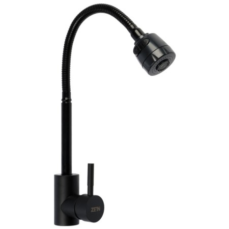 Zein Z2391 kitchen mixer, flexible surge, 40 mm cartridge, stainless steel, black-5