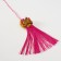 Textile suspension, plastic "Chinese lion" bright pink 2x4x14 cm