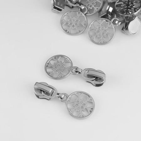 Automatic castle for lightning "Spiral", No. 5, decorative, 10 pcs, Nickel color-1