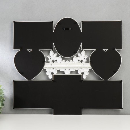 Photo frame plastic in 8 photos 10x10, 10x15 cm "olives" white 43x48 cm-2