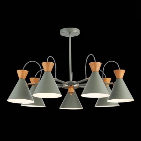 Ceiling EVOLUCE lamp. Sle125112-07. Modica. 7x40 watts, E14, 75x75x45 cm, gray color, golden-1