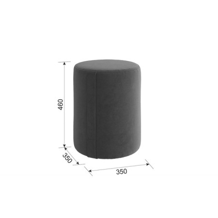 Pouf Roni 2, 350 x 350 x 455, graphite (velor)-1