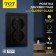 Two -seater socket Tot Glossy Glass, 16 A, hidden, with salary, glass, black