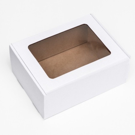 Self -charged box, white with a window, 22 x 16.5 x 9.5 cm-2