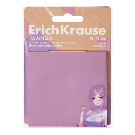 Block with a sticky edge paper 75x75 mm, Erichkrause "Manga", 50 sheets