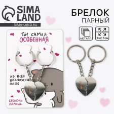 Брелок для ключей парный, неразлучники «Ты самая особнная» 8 х 3 см