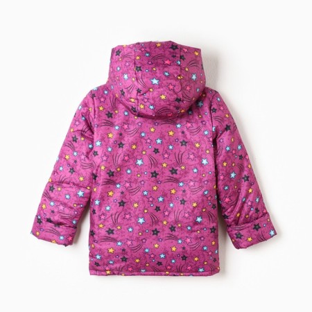 Jacket for girls, raspberry color/stars, height 92-98 cm-11