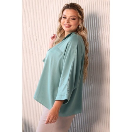 Female blouse, size 50, green color-5