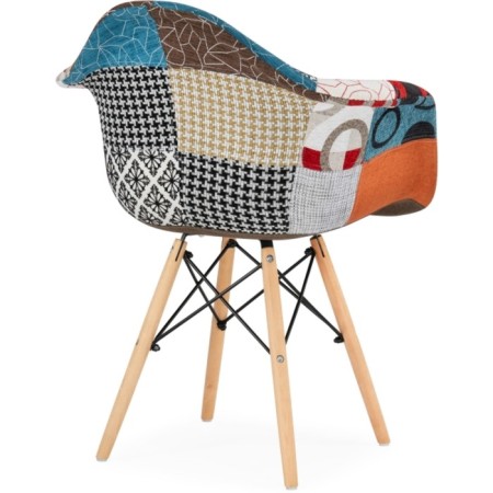 Wooden chair multicolor array of wood/metal/fabric, colored 64x60x83 cm-3