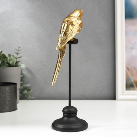 Souvenir Polystone "Golden Parrot Ara on a Zhurdochka" 27.5x8.5x9 cm-3