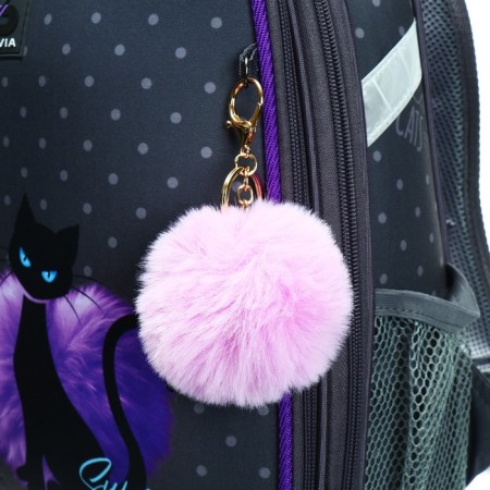 School backpack 38 x 30 x 16 cm, ergonomic back, stavia "black cat", gray-9
