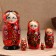 Matryoshka "Chamomile", red, 5-doll, 16 cm
