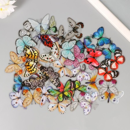 PVC stickers "Flogging butterflies" set 40 pcs 8x7 cm