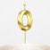 Candle figure for the cake "0", gold, 2.5 x 8 cm.