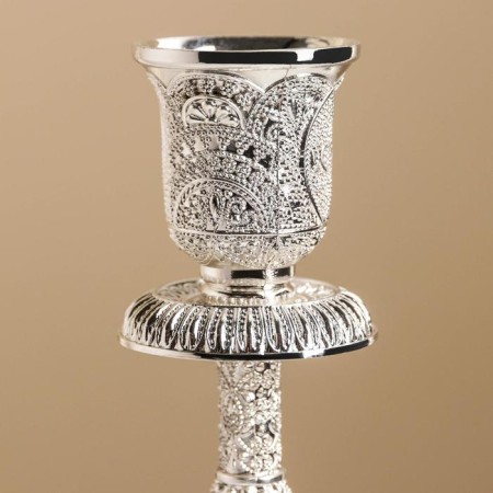 Legal candlestick, 8 × 8 × 16.5 cm, silver color-1