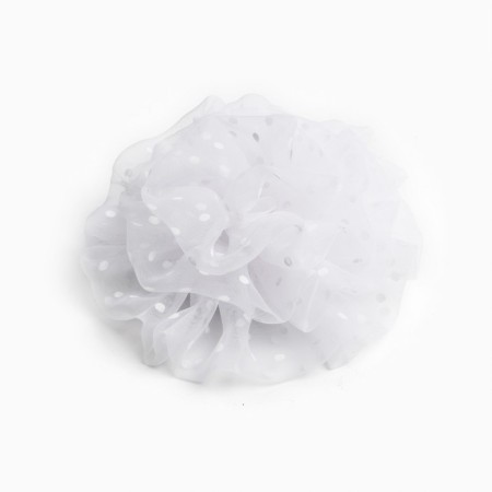 Outlet. Hair bow on elastic band, white, 10 cm, kitty Marie-3