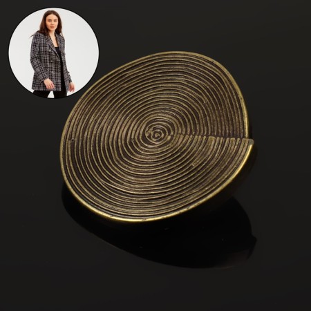 Decorative button on the leg, d = 34 mm, bronze color