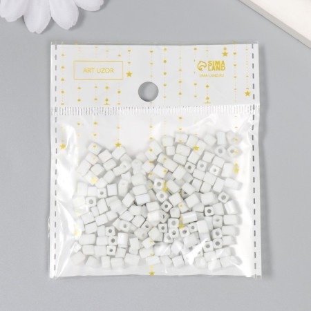 Cube glass 4x4 mm "Snow White" set 20 grams-2