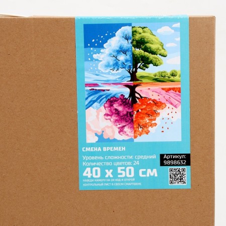 Picture on numbers on a canvas with a subframe of "Change of time", 40 x 50 cm-6