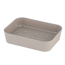 Axentia Lena soap dish rectangular of soft-tach plastic, gray 11.8x8.9x2.8 cm