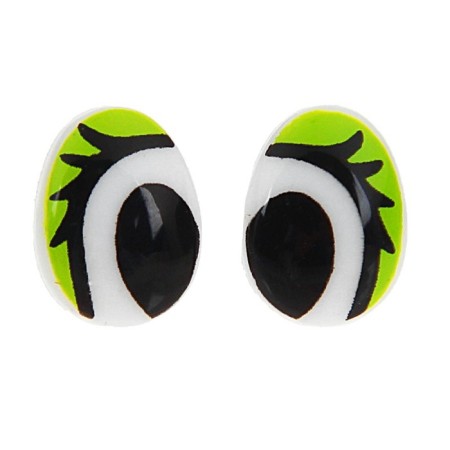 Screw eyes with plugs, set 4 pcs, green color, size 1 pcs: 1.3 × 1 cm