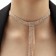 Set 2 objects: earrings, necklace "ice" path, white gold, 30 cm
