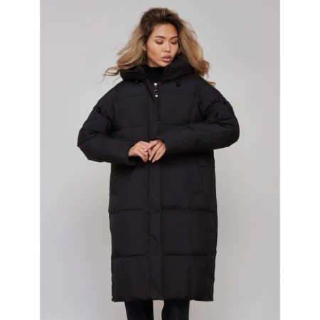 Coat insulated winter female, size 42, black color-8