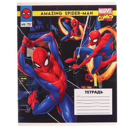Notebook in a cage 12 sheets, 5 types of mix, cover coated cardboard, spider-man-2