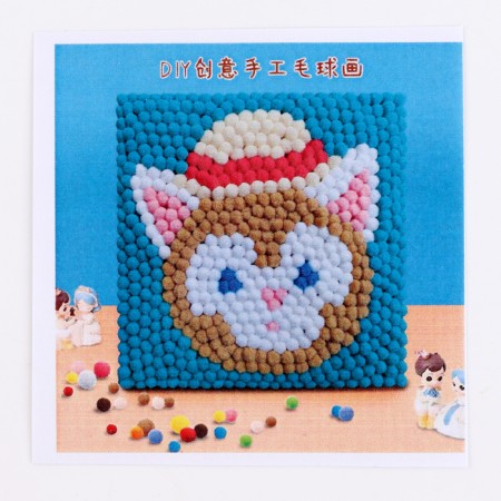 Application with pompom "cat" size - 20 × 20 cm, glue 30 ml-4