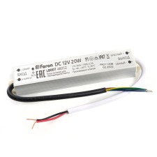 Electronic transformer for 12 W LED tape, Feron, LB007, 1.6A, 20 W